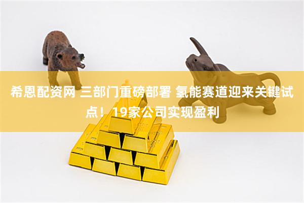 希恩配资网 三部门重磅部署 氢能赛道迎来关键试点！19家公司实现盈利