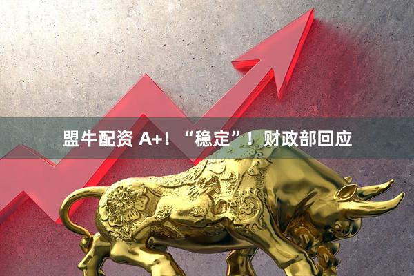 盟牛配资 A+！“稳定”！财政部回应